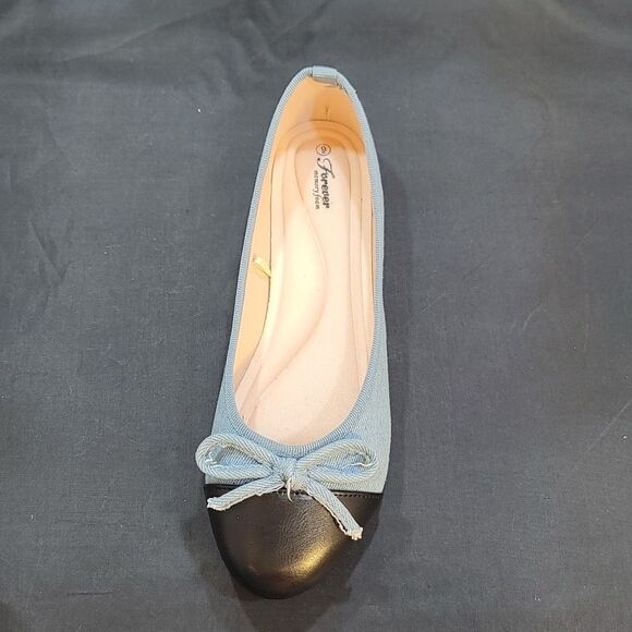 BRAND NEW FOREVER MEMORY FOAM DENIN BOWNOT WOMEN'S FLAT SHOE - Picture 12 of 14